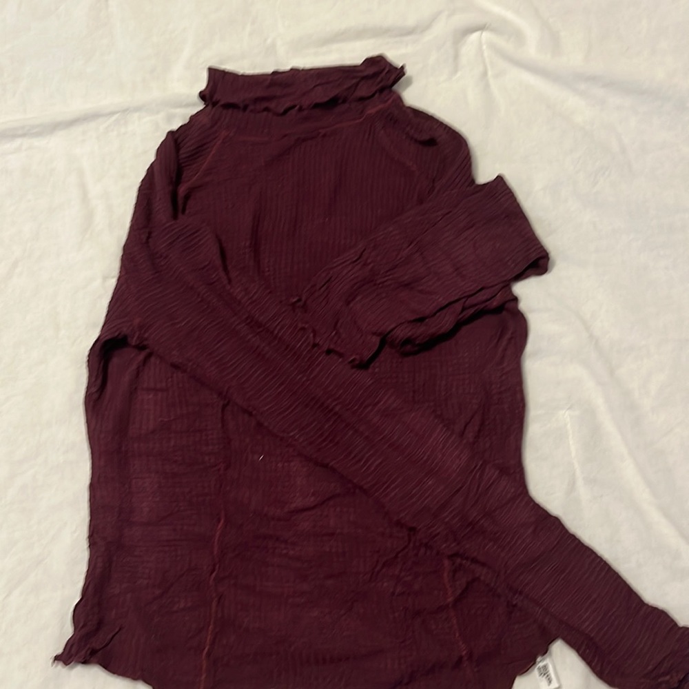 Maroon free people turtleneck long sleeve